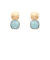 Textured Metal & Cushion Earrings