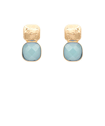Textured Metal & Cushion Earrings