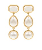 Gold Pearl Shaped Drop Earrings