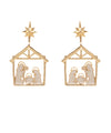 Nativity Scene & Christmas Drop Earrings