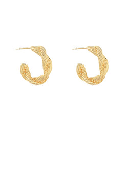 Twisted & Textured Brass Hoops