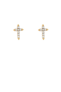 Glass Cross Stud Earrings