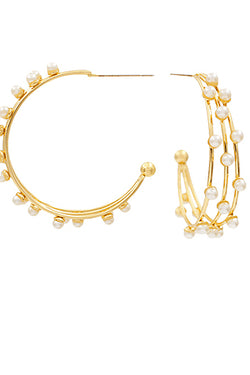 3 Layered Pearl Hoops