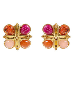 Vintage Cross Stone Studded Earrings