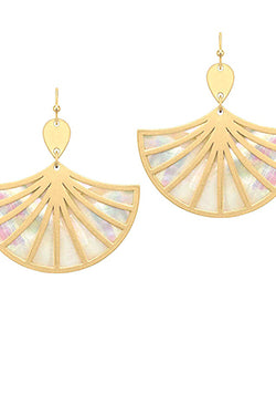 Pearl Fan Drop Earrings