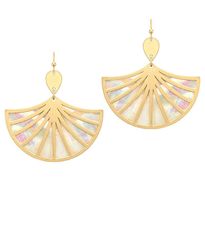 Pearl Fan Drop Earrings