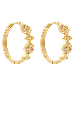 Pave Clover & Sparkle Hoops