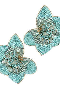 Flower Beaded Earrings