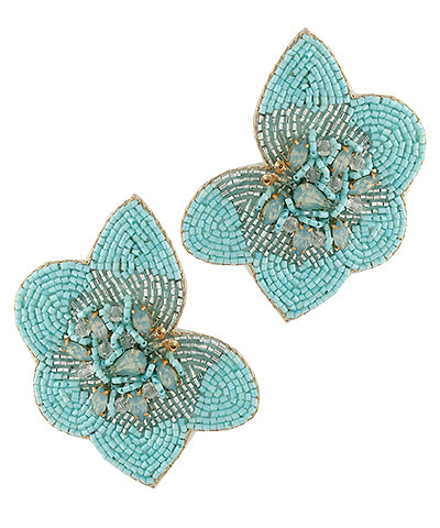 Flower Beaded Earrings