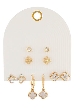 MOP Clover Earring Set