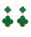 Epoxy Dotted Clover Drop Earrings