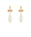 Teardrop Pearl & Bow Earrings