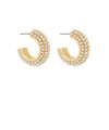 Pave Pearl Hoops