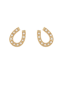 Studded Horseshoe Earrings