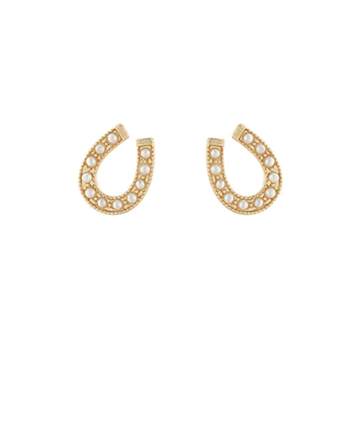 Studded Horseshoe Earrings