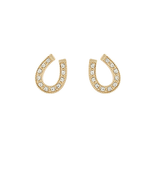 Studded Horseshoe Earrings