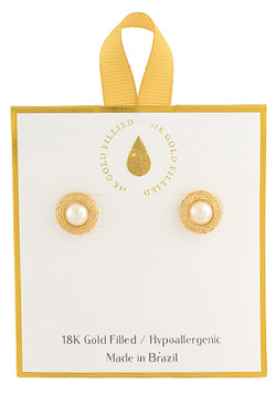 Pearl Halo Stud Earrings