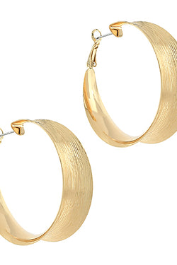 Gold Dipped Brushed Hoops