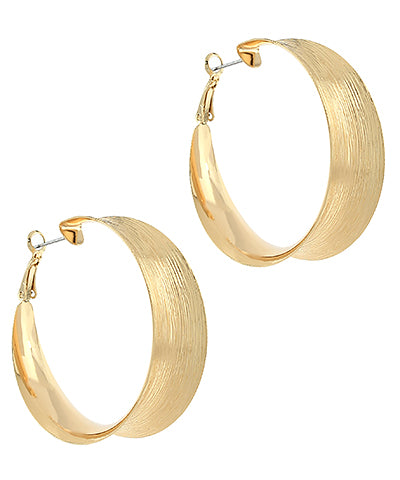 Gold Dipped Brushed Hoops