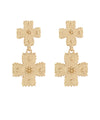 Double Cross Dangle Earrings