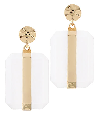 Bar & Organic Square Earrings