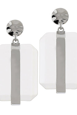 Bar & Organic Square Earrings