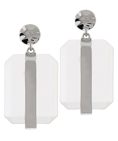 Bar & Organic Square Earrings