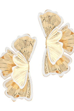 Textured Half Flower Earrings