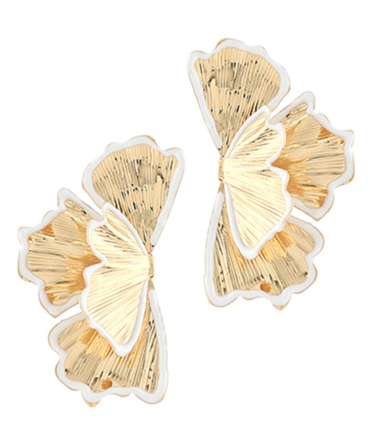 Textured Half Flower Earrings