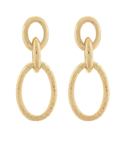 Linked & Textured Oval Earrings