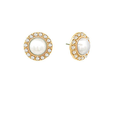 Round Pearl Earrings