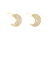14K GF Pave Crystal Bold Open Hoops