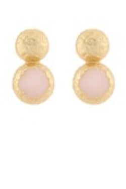 Textured Dome & Stone Earrings