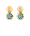 Textured Dome & Stone Earrings