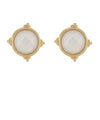 Faceted Round Stone Earrings