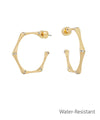 Bamboo Crystal Hoops