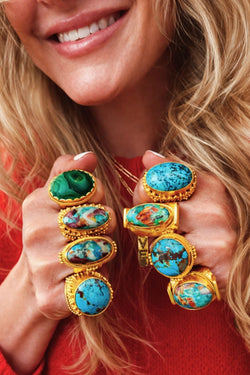 Real Gemstone Cocktail Ring