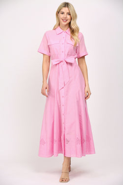 Pretty In Pink Shirt Dress