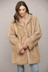 Notch Collar Faux Fur Coat