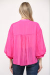 Puff Sleeve Ruffle Shirt