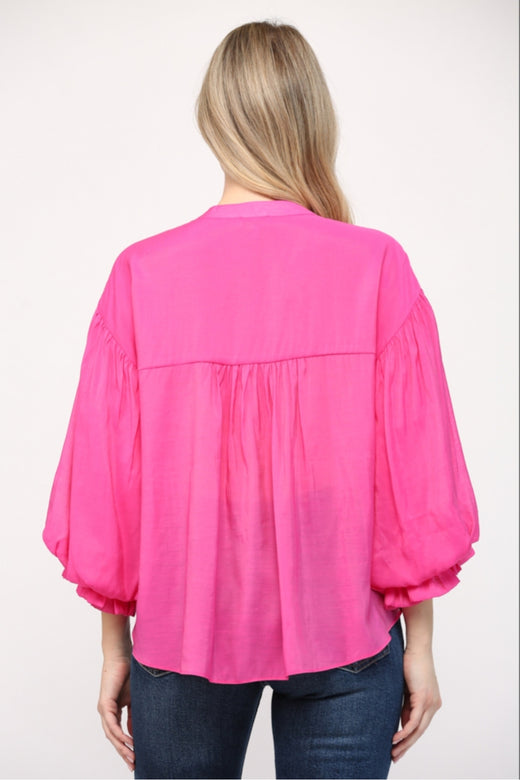 Puff Sleeve Ruffle Shirt