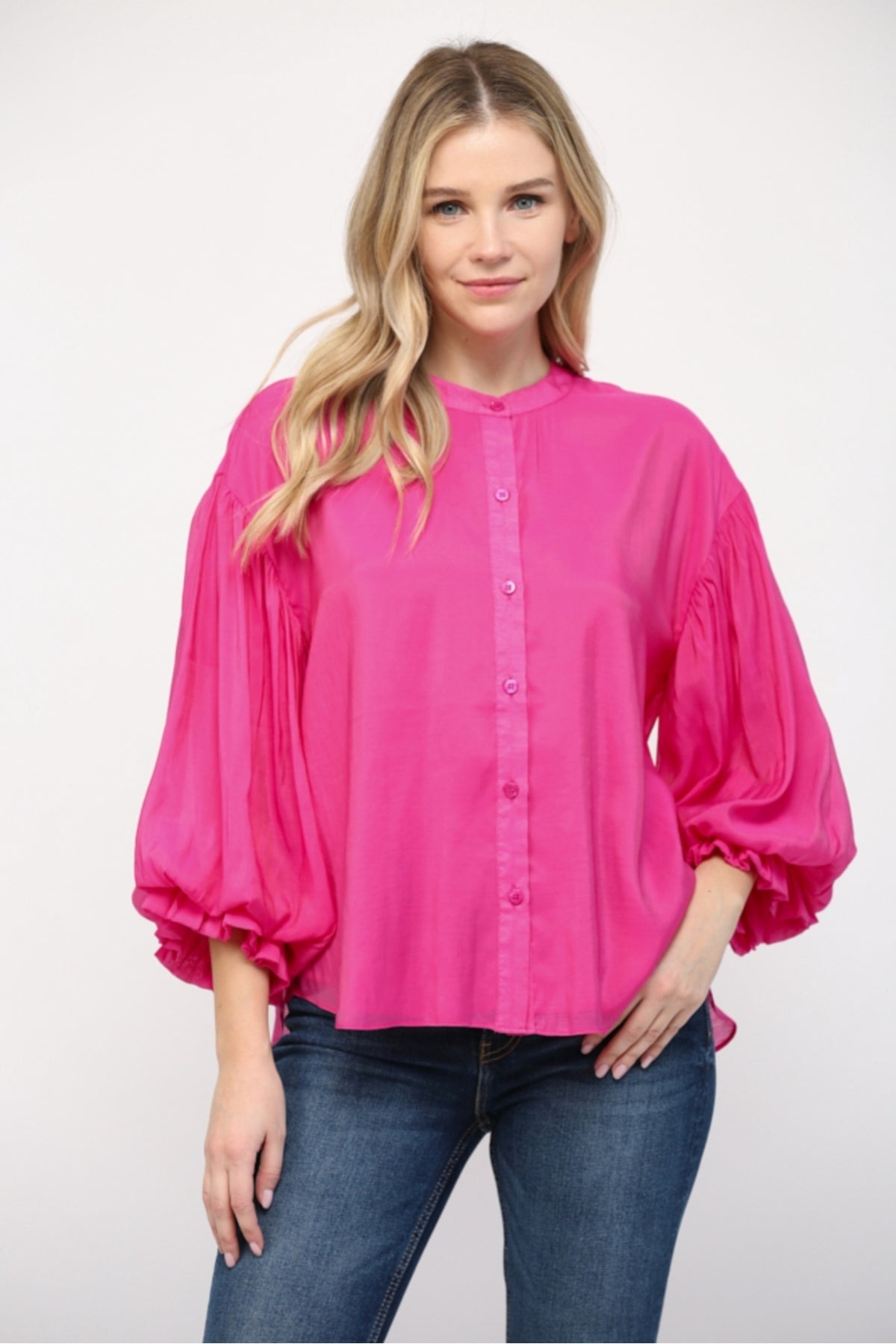 Puff Sleeve Ruffle Shirt