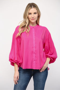 Puff Sleeve Ruffle Shirt
