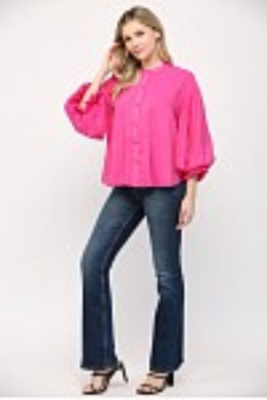 Puff Sleeve Ruffle Shirt