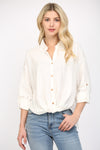 Knotted Front Button Shirt