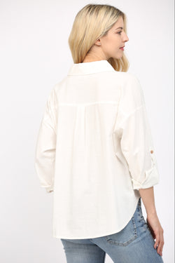 Knotted Front Button Shirt