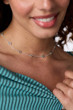 Julie Vos, Florentine Demi-Delicate Station Necklace - Silver