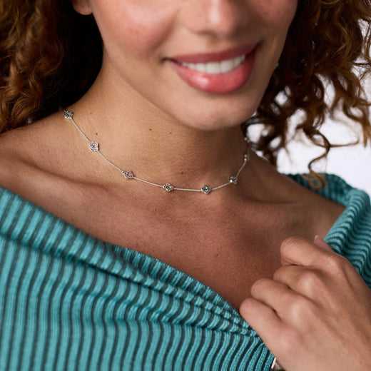 Julie Vos, Florentine Demi-Delicate Station Necklace - Silver