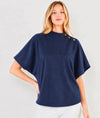 Mock Neck Suede Top