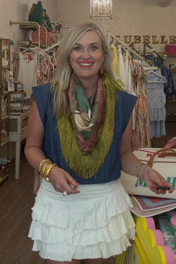 Crane Fringe Scarf